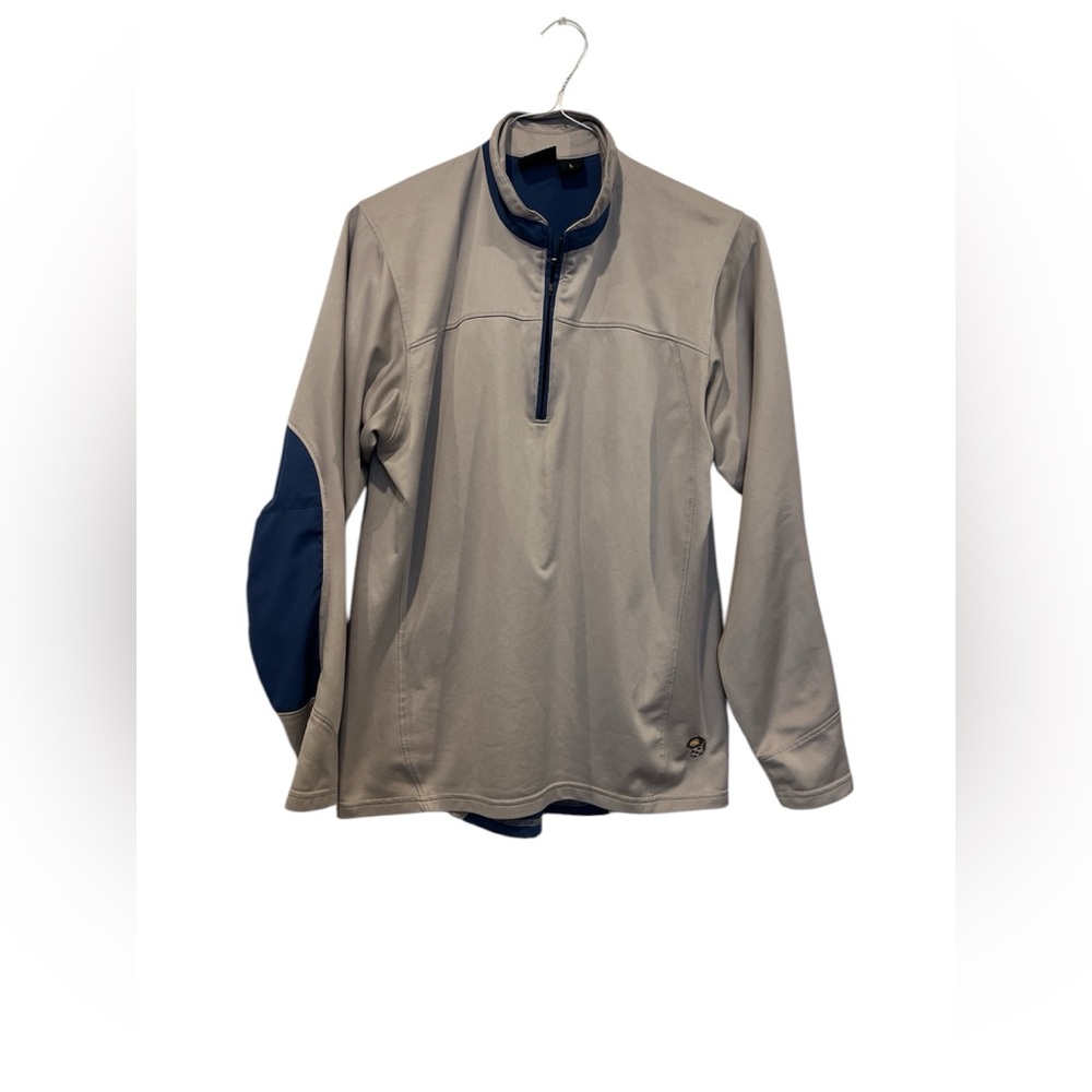 Mountain‎ Hardwear Men’s Gray Blue Quarter Zip Pullover Polyester Size Large EUC